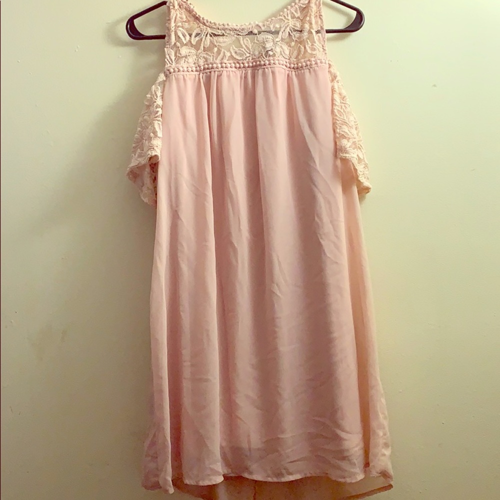 Champagne cold shoulder dress